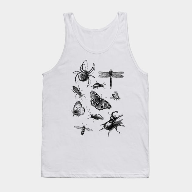 Dramabite Vintage retro scientific bugs insect collection entomologist Tank Top by dramabite